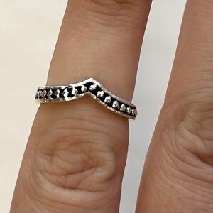 Yicen Bohemian Silver Chevron Ring Size 4.5